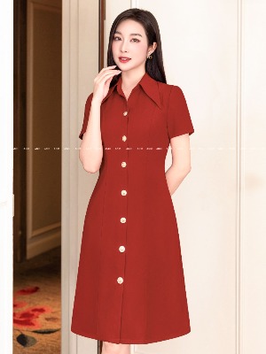 Đầm Sơ Mi Cam Ruby