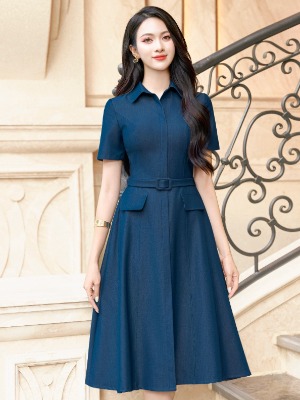 Đầm Jean Hàn Sơ Mi Xòe