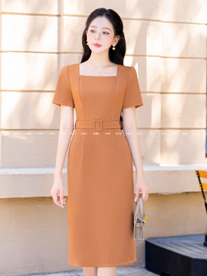 Đầm Cổ Vuông Đai Eo Or-Be