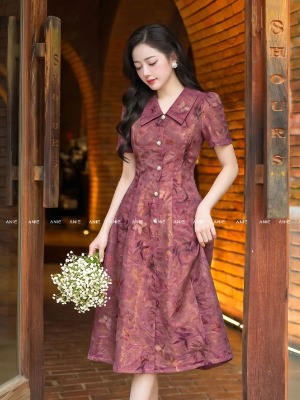 Đầm Suông Tơ Bách Diệp Điệp Hoa