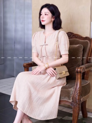 Đầm Dáng A Xoè Hồng Nancy