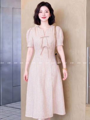 Đầm Dáng A Xoè Hồng Nancy