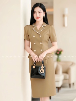 Set Bộ Áo Vest Cúc + Chân Váy