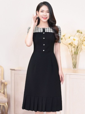Đầm Đuôi Cá Xếp Ly Đen