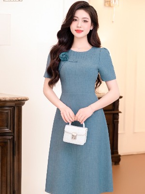 Đầm Xanh Kết Hoa Lean