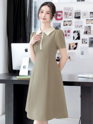 Đầm Suông A Sơ Mi Cổ Kéo Patuy