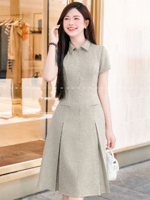Đầm Sơ Mi Kéo Khóa Lana