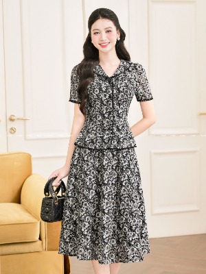 SET Áo Váy Cúc Hoạ Mi 