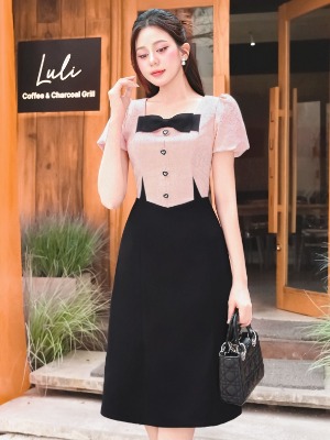 Đầm Gấm Vân Hồng Đen