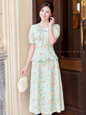 SET Áo Váy Hoa Nhí Tigon