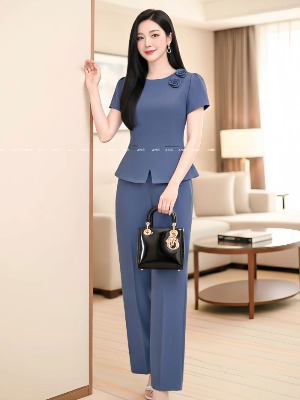 SET Quần Suông Áo Kết Hoa Rose