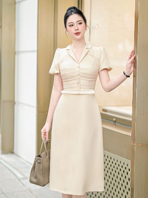 Đầm Sơ Mi Kem Cream