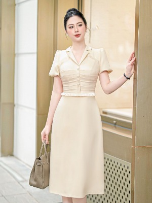 Đầm Sơ Mi Kem Cream