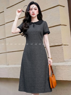 Đầm Dáng Suông Cổ Sen 